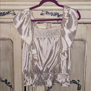 Umgee Cream Ruffle Blouse